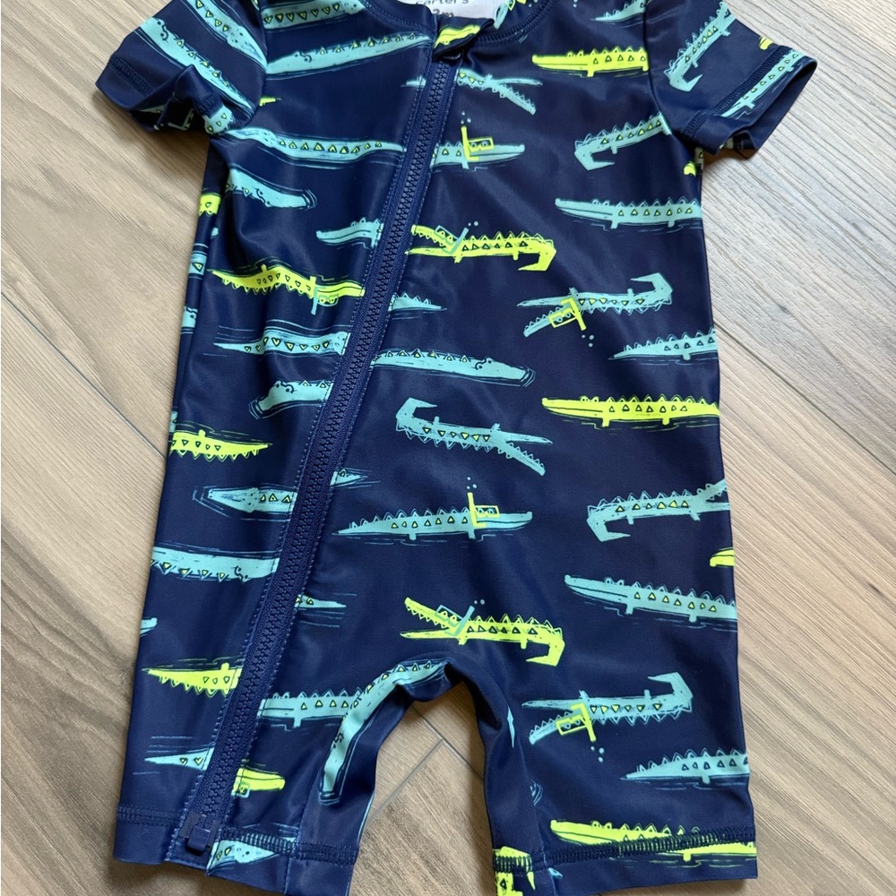 Kids Crocodile Print One Piece Swimsuit